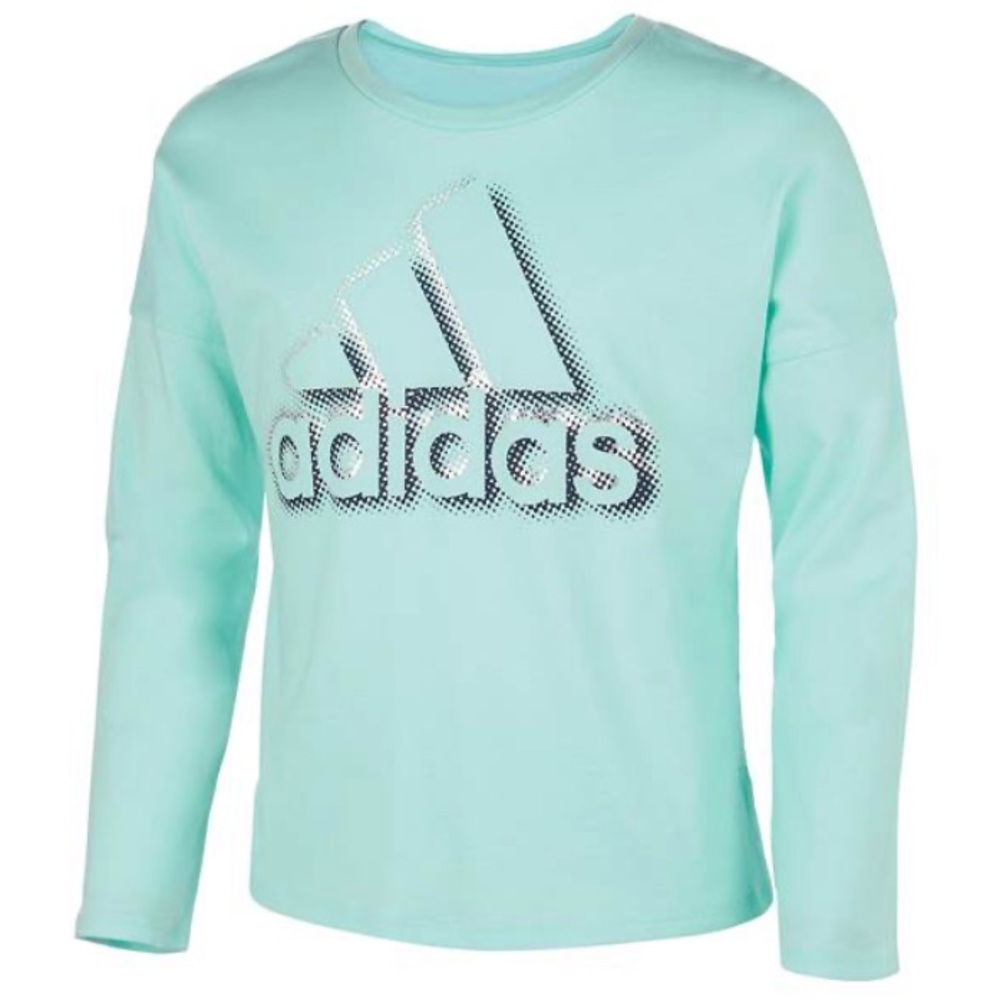 BNWT Adidas Girls Mint Long Sleeve Crew Neck Shirt